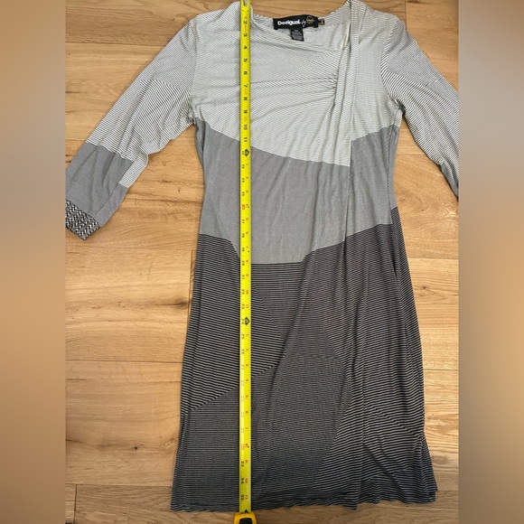 Desigual x Christian Lacroix Amber Dress M Grayscale Asymmetrical Knit Sheath - Picture 6 of 6